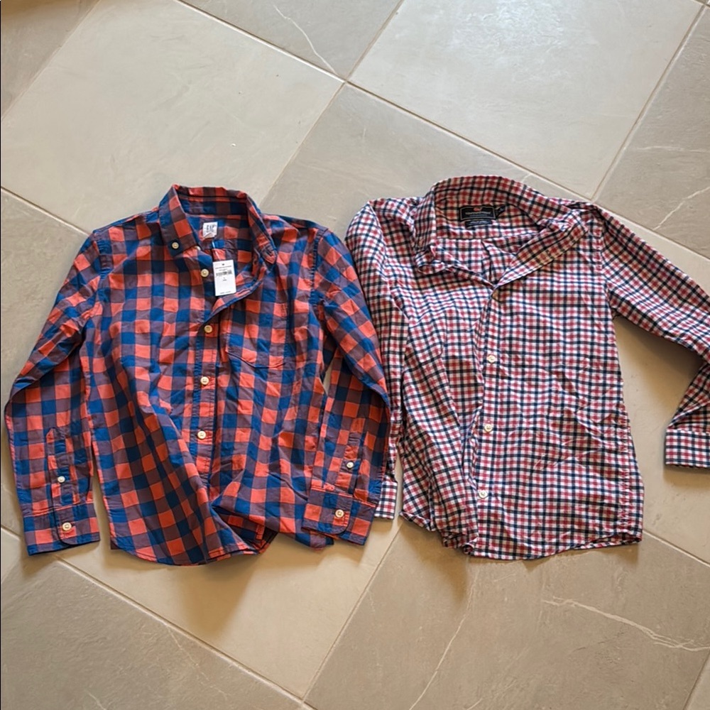 Boys vineyard vines and gap long sleeve shirts